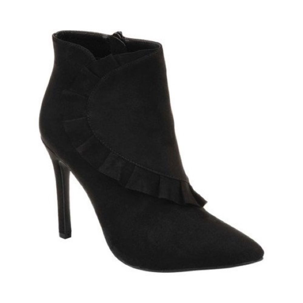 Journee Collection Cress Black Heeled Pointed Toe Ankle Booties Size 9M New